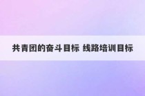 共青团的奋斗目标 线路培训目标