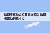 陕西省运动会招募教练团队 陕西省运动训练中心