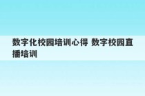 数字化校园培训心得 数字校园直播培训