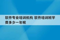 软件专业培训机构 软件培训班学费多少一年呢