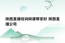 陕西直播培训网课哪家好 陕西直播公司