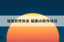 福建软件协会 福建zb软件培训