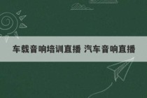 车载音响培训直播 汽车音响直播