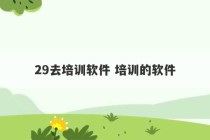 29去培训软件 培训的软件