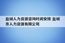 盐城人力资源咨询时间安排 盐城市人力资源有限公司