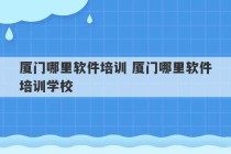 厦门哪里软件培训 厦门哪里软件培训学校