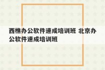 西樵办公软件速成培训班 北京办公软件速成培训班