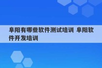 阜阳有哪些软件测试培训 阜阳软件开发培训