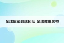 足球冠军教练团队 足球教练名帅