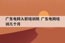 广东电网入职培训班 广东电网培训几个月