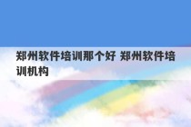 郑州软件培训那个好 郑州软件培训机构