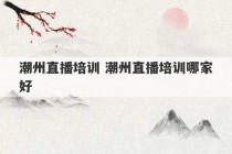 潮州直播培训 潮州直播培训哪家好