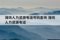 潍坊人力资源电话号码查询 潍坊人力资源电话