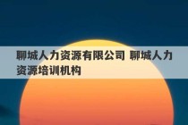 聊城人力资源有限公司 聊城人力资源培训机构