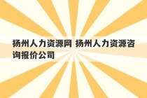 扬州人力资源网 扬州人力资源咨询报价公司