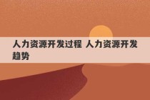 人力资源开发过程 人力资源开发趋势