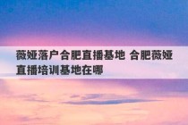 薇娅落户合肥直播基地 合肥薇娅直播培训基地在哪