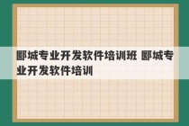 郾城专业开发软件培训班 郾城专业开发软件培训