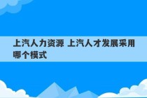 上汽人力资源 上汽人才发展采用哪个模式