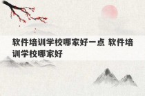 软件培训学校哪家好一点 软件培训学校哪家好