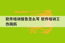 软件培训报告怎么写 软件培训工作简历