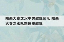 陕西大秦之水中方教练团队 陕西大秦之水队新任主教练