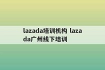 lazada培训机构 lazada广州线下培训