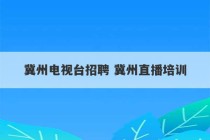 冀州电视台招聘 冀州直播培训