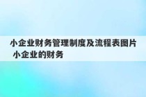 小企业财务管理制度及流程表图片 小企业的财务