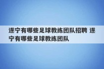 遂宁有哪些足球教练团队招聘 遂宁有哪些足球教练团队