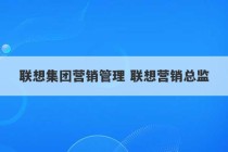 联想集团营销管理 联想营销总监