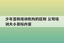 少年宫和培训机构的区别 公司培训大小目标内容