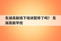 东湖高新线下培训暂停了吗？ 东湖高新学校