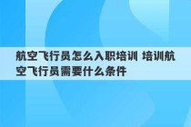 航空飞行员怎么入职培训 培训航空飞行员需要什么条件