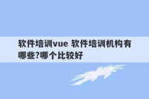 软件培训vue 软件培训机构有哪些?哪个比较好