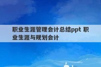 职业生涯管理会计总结ppt 职业生涯与规划会计