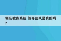 领队教练系统 领导团队是真的吗？