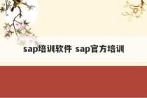 sap培训软件 sap官方培训