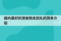 国内最好的滑板教练团队的简单介绍