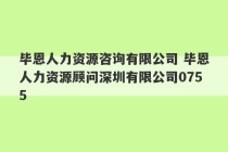 毕恩人力资源咨询有限公司 毕恩人力资源顾问深圳有限公司0755