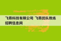 飞燕科技有限公司 飞燕团队教练招聘信息网