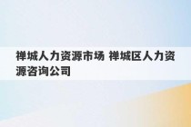 禅城人力资源市场 禅城区人力资源咨询公司