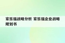 家乐福战略分析 家乐福企业战略规划书