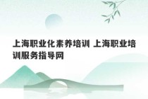 上海职业化素养培训 上海职业培训服务指导网