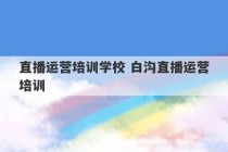 直播运营培训学校 白沟直播运营培训