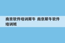 南京软件培训犀牛 南京犀牛软件培训班