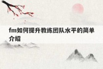 fm如何提升教练团队水平的简单介绍