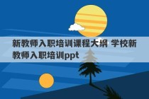 新教师入职培训课程大纲 学校新教师入职培训ppt