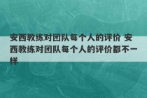 安西教练对团队每个人的评价 安西教练对团队每个人的评价都不一样