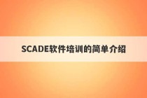 SCADE软件培训的简单介绍